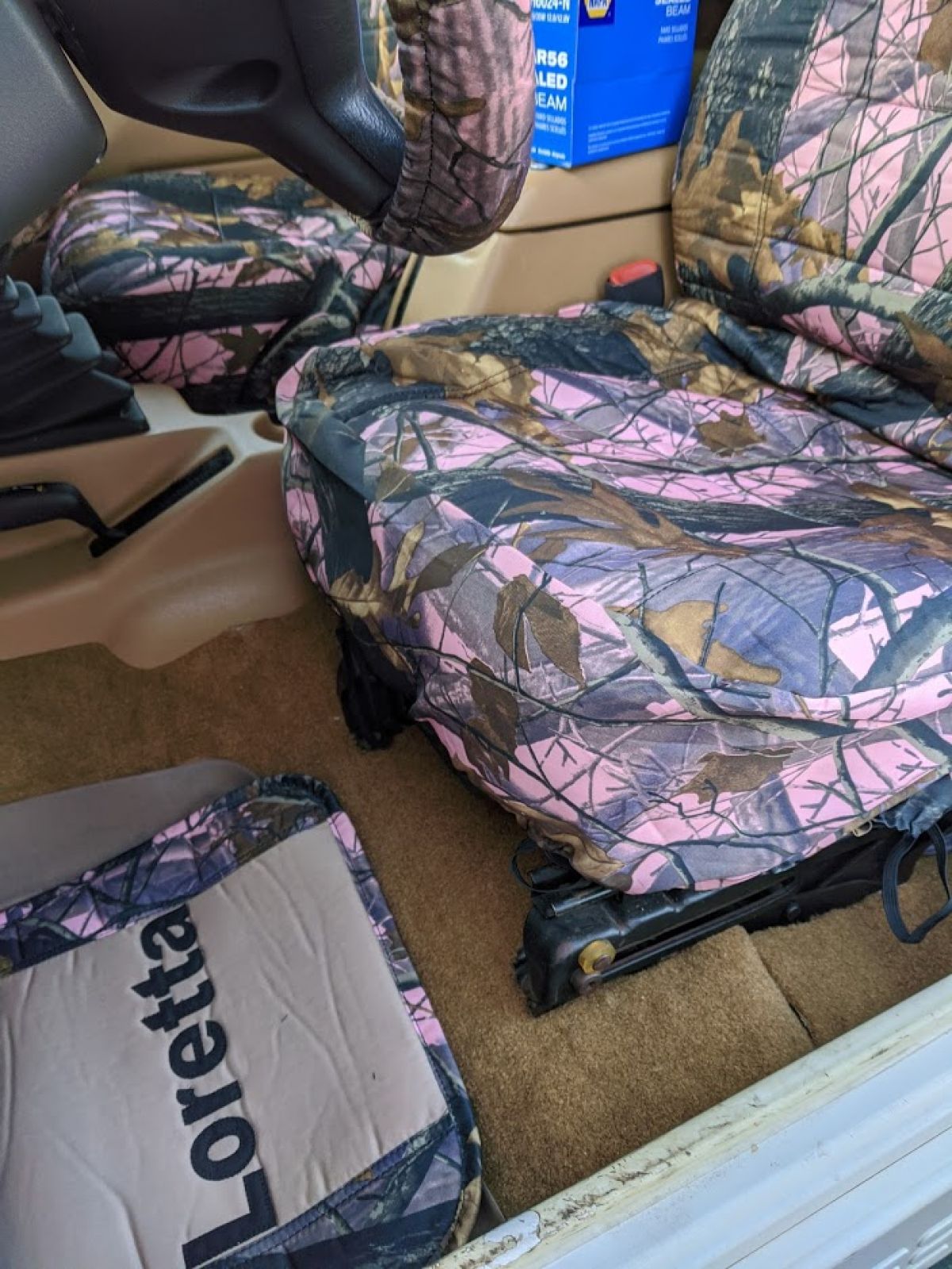 Orange Camo Print Pet Car Seat Cover main image 1