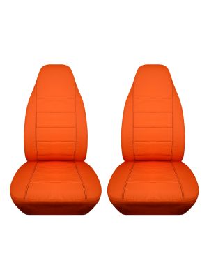 Solid Car Seat Covers w 2 Separate Headrest Covers Orange Semi custom Fit Front Will Make Fit ANY Car Truck Van RV SUV 23 Colors