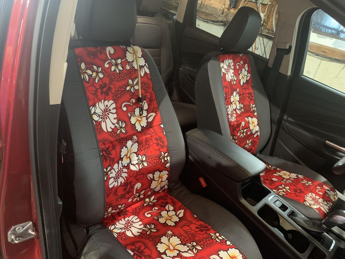 Made in Hawaii - Rice Bag Unique Original Design Hawaiian Separate Headrest Car Seat Covers - Set of 2 - Handmade Customization Gift good Gift