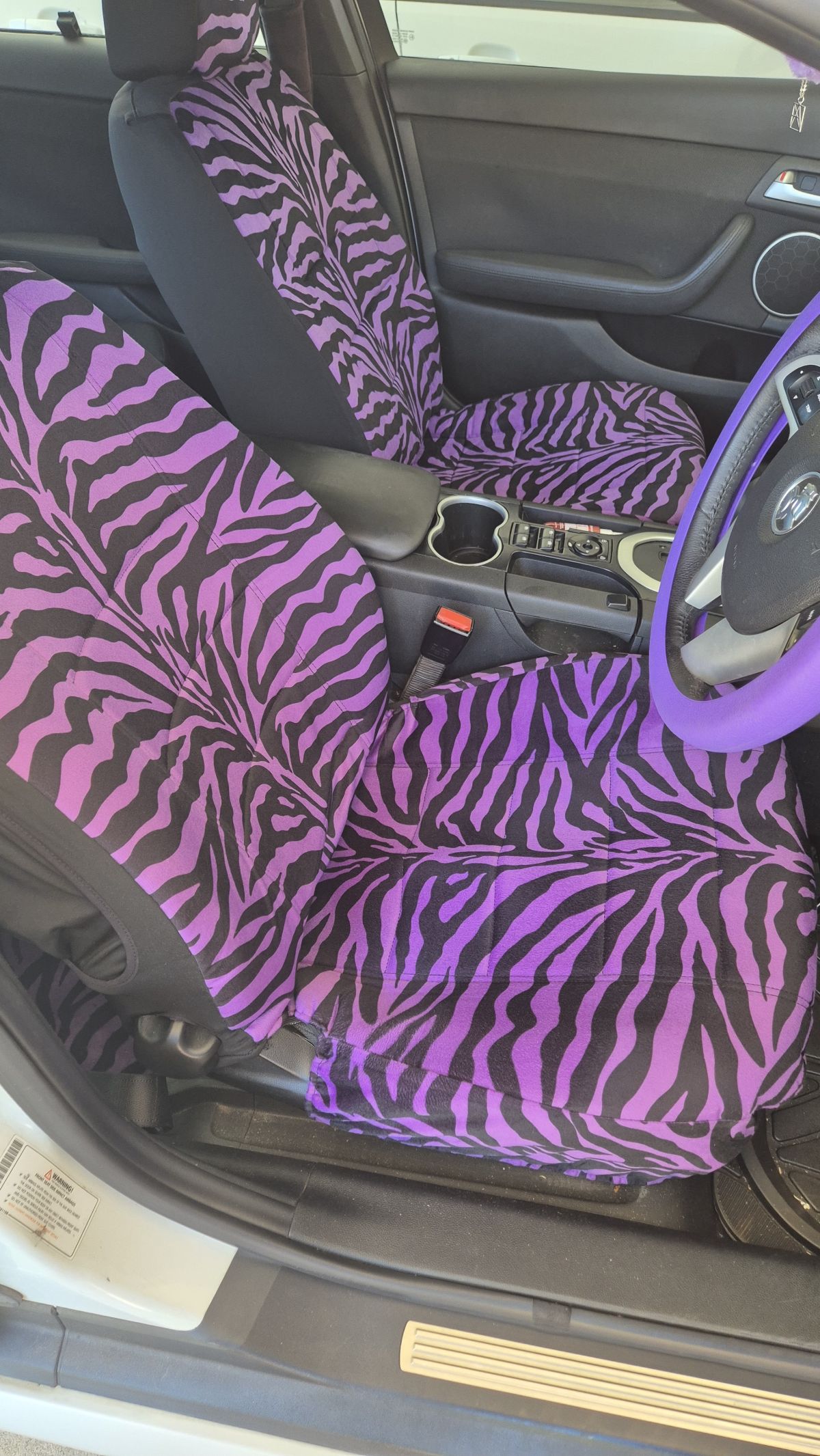 BDK Pink & Black Zebra Print Car Seat Covers - Full Set Universal Fit SUV Truck